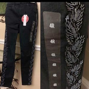 Express Embellished Black Ankle Jeans Brand New